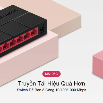 Bộ chia mạng Mercusys MS108G 8-Port 10/100/1000 Mbps - Hàng chính hãng