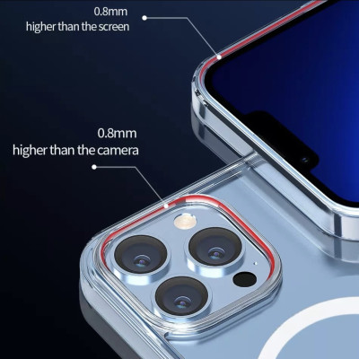 Ốp Wiwu Magentic Crystal Case Cho Iphone 13 Trong Viền Màu, Viền Dẻo Chống Ố Vàng , Chống Sốc Tốt - Hàng Chính Hãng