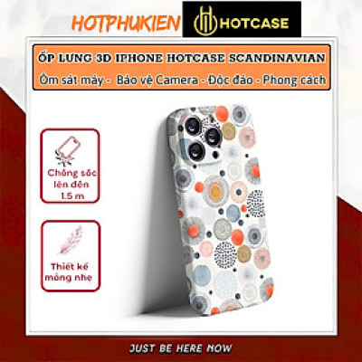 Ốp lưng chống sốc 2m hiệu HOTCASE 3D Scandinavian cho iPhone 17 16 15 14 13 12 11 Pro Max 14 15 16 Plus - Hàng nhập khẩu