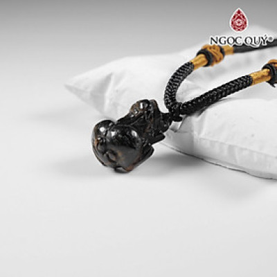 Mặt dây chuyền tỳ hưu mắt hổ 21x14mm mệnh thổ, kim - Ngọc Quý Gemstones