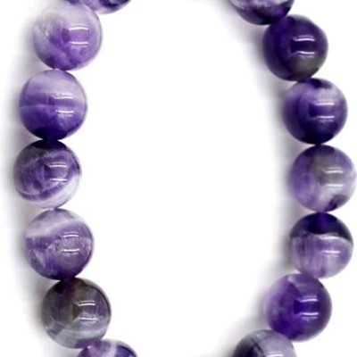 Vòng tay chuỗi hạt thạch anh tím than 12 ly 18 hạt
