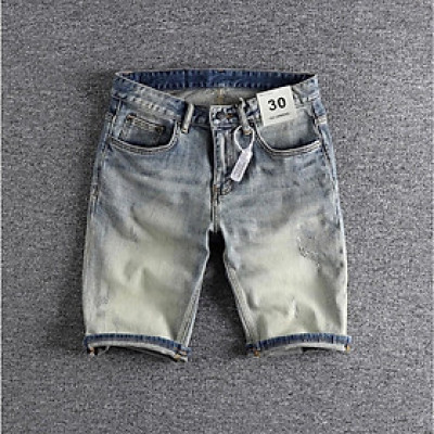 Quần short jean wash bụi phong cách Retro_Vinstage dã ngoại