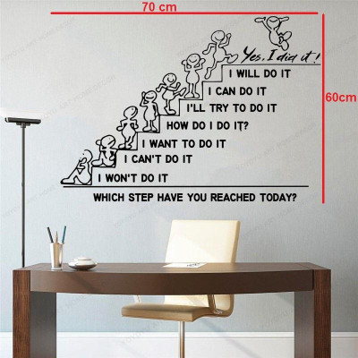 Decal Dan Tuong Tạo Động Lực "Which Step Have You Reached Today" - Decal Trang Trí Cao Cấp AmyShop