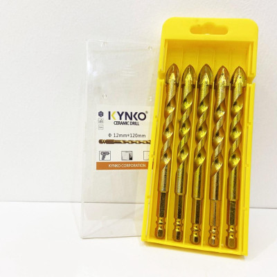 (HỘP 5 MŨI) MŨI KHOAN KÍNH - GẠCH MEN 4 CẠNH, CHÂN LỤC GIÁC KYNKO MKKGM- 12120 CHÍNH HÃNG GIÁ TỐT đường kính phi 12mm