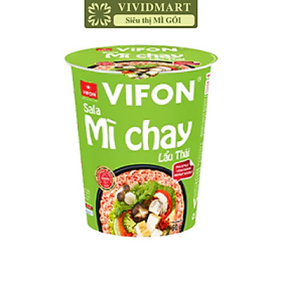 VIFON - Mì chay Sala Vifon ly hương vị lẩu thái, mì chay Sala ly Vifon, mì chay Sala Vifon lẩu thái ly (60g/ly)