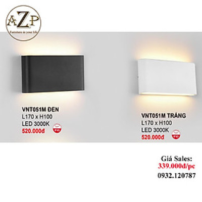 AZP - ĐÈN ỐP VÁCH / ĐÈN TRANG TRÍ / ĐÈN TREO TƯỜNG PHÒNG KHÁCH, PHÒNG NGỦ, NHÀ HÀNG, KHÁCH SẠN AZP-VNT051 phong cách đương đại, hàng nhập khẩu AZP