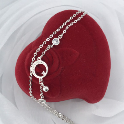 Vòng Tay  Nữ Bạc 925 Vòng Tròn Mix Đá Cao Cấp BẠC HIỂU MINH LTU554