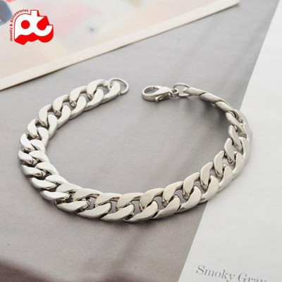 Lắc tay nam nữ cao cấp đẹp sang trọng titan kiểu lặc đơn trangsucpt kích cỡ 9mm màu trắng PTLTNA76 3T