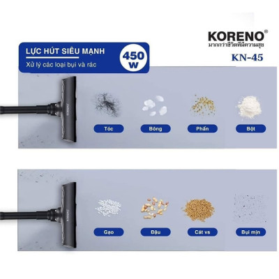 Máy hút bụi đa năng cầm tay gia đình koreno KN-45 tiếng ồn nhỏ lực hút mạnh hàng chính hãng