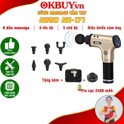 Súng massage cầm tay Nhật Bản Nikio NK-171 - 5 chế độ, 6 tốc độ mát xa