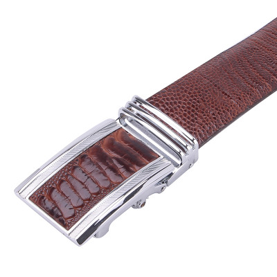 Thắt Lưng Nam Da Đà Điểu Bản Lớn Trơn Huy Hoàng HT4428 - Nâu Đỏ