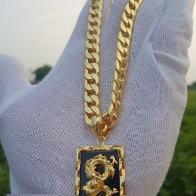 Dây Chuyền Nam Tính Cực Chất Rồng Vàng + TẶNG LÁ BỒ ĐỀ MAY MẮN TÀI LỘC ĐỂ VÍ ĐIỆN THOẠI