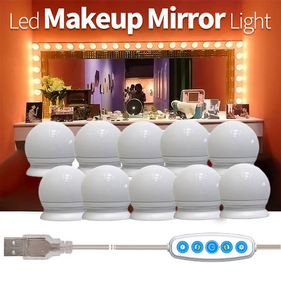 Chuỗi dây đèn led gương trang điểm 10 bóng 5 màu điều chỉnh