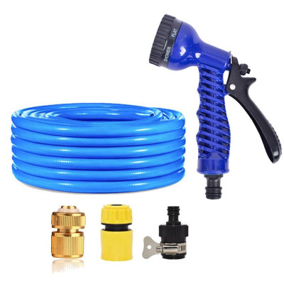 Bộ dây vòi xịt rửa xe, tưới cây, dọn dẹp nhà cửa 7-10m (cút đồng nối nhựa đen) 206843