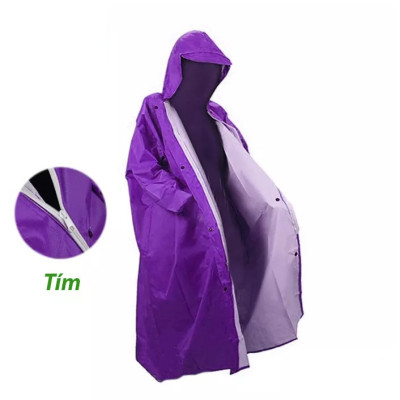 Áo Mưa Dây Kéo Cao Cấp Người Lớn Vải Dù Da Cá 1m4 - Giao màu ngẫu nhiên