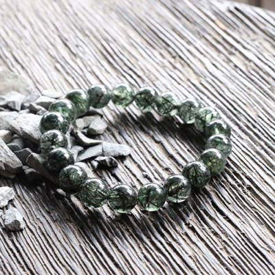 Vòng Thạch Anh Tóc Xanh Đậm Myanmar 10mm Ngọc Quý Gemstones VT132