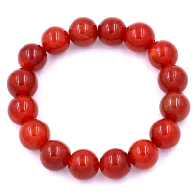 Vòng tay chuỗi hạt đá vân rồng đỏ 12 ly 15 hạt