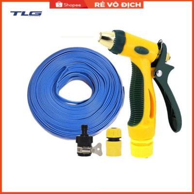 Bộ dây vòi xịt nước rửa xe,tưới cây tăng áp 3 lần 15m(cút nhựa nối 713-1) 206317