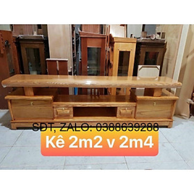 Kệ tivi dài 2m4 gỗ sồi giá thật
