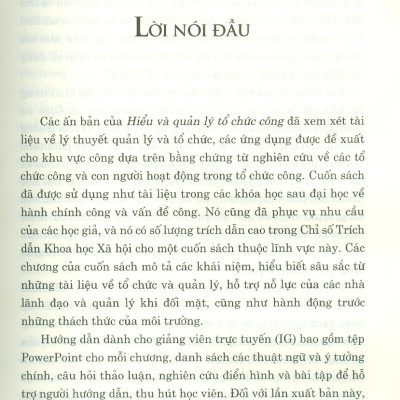 Hiểu Và Quản Lý Tổ Chức Công