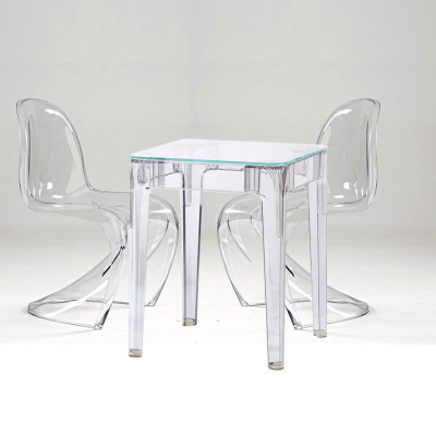 Bàn cafe tiếp khách sang trọng TE1540-06G Nội thất Capta Bàn tiếp khách cao cấp mặt kính cường lực trong suốt khung nhựa PC trong suốt hàng nhập khẩu hcm