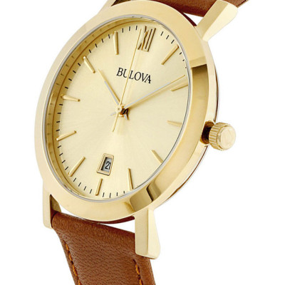 Đồng Hồ Nam Bulova Dây Da 97B135 - Mặt Vàng
