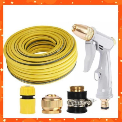 Bộ dây vòi xịt nước tưới cây rửa xe,tăng áp 3 lần, loại 15m (cút nhựa nối đồng nhựa) 206846