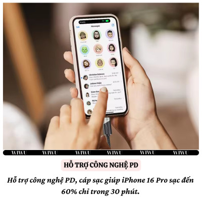 Cáp Sạc Đa Năng 3in1 sạc nhanh 60W USB-C ra 2 cổng Type-C + 1 cổng L cho iPhone / cho iPad hiệu WIWU Starlink - Chống Rối, Siêu Bền, Chip Thông Minh Tích Hợp, Sạc An Toàn - Hàng nhập khẩu