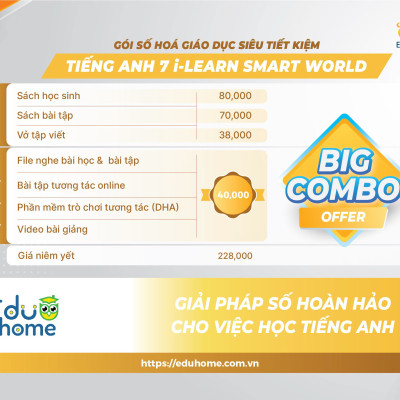 Tiếng Anh 7 i-Learn Smart World - Gói số hóa giáo dục siêu tiết kiệm (SB, WB, NB, Digital Pack)
