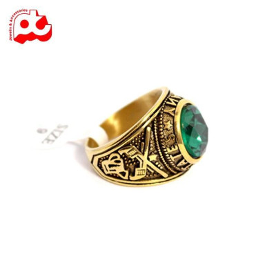 Nhẫn nam cao cấp thời trang đẹp titan thép không gỉ kiểu nhẫn mỹ mạ vàng trangsucpt đá đen PTNNA220