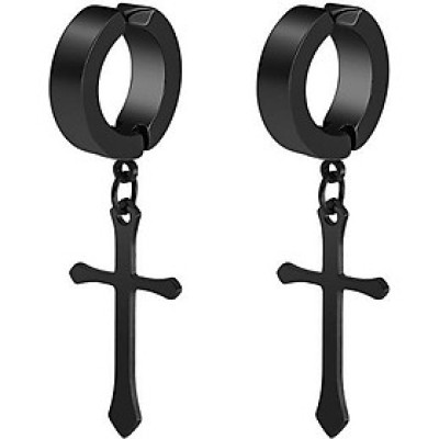 Khuyên tai kẹp hình chữ thập phong cách kpop