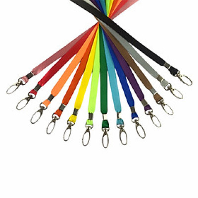 Dây đeo thẻ lụa 1cm đầu móc xoay [50] (100) - Bịch (50)