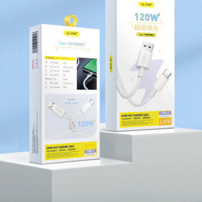 2 mét- Dây sạc siêu nhanh LI-TOP LX78 120W, chân Type C dài 2 mét, dây mịn to, lõi 260 sợ đồng, được dùng thử 30 ngày hàng chính hãng