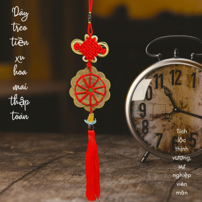 Dây treo tiền xu hoa mai thập toàn NHASAN Tích lộc thịnh vượng, sự nghiệp viên mãn