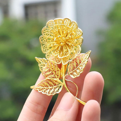 Trâm cài áo vest nữ mạ vàng 24K - Quà tặng hàng hiệu