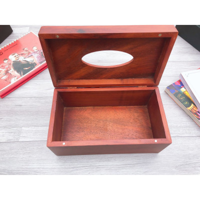 Hộp Đựng Giấy Ăn Gỗ Hương Trạm Khắc Tinh Sảo - Mian .vn ( hình thật )