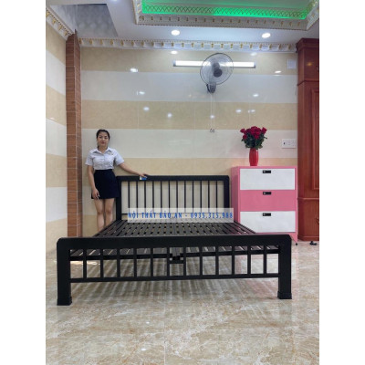 Giường ngủ sắt hộp vuông mẫu đẹp cao cấp y hình - Nhiều kích thước - Giường sắt hộp vuông gia đình cao cấp HCM