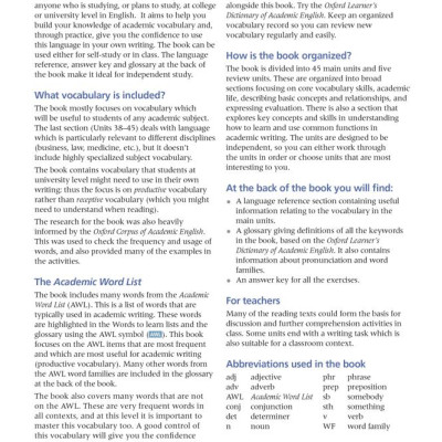 Oxford Academic Vocabulary Practice Lower-Intermediate B1 With Key