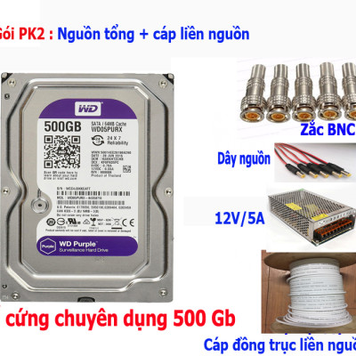 Trọn bộ 4 camera Hikvision 2.0 Megapixel - Hàng chính hãng