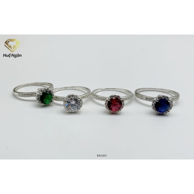 Nhẫn bạc Ý 925 Huệ Ngân - 4 chấu vương miên đá 6li RR1282