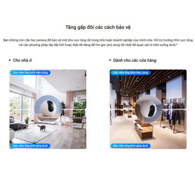 Camera Wifi EZVIZ Mắt Kép 2K Trong Nhà CS-C60p-R100-8H33WF Đàm Thoại 2 Chiều Hàng nhập khẩu