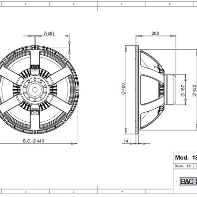 Loa rời Sub từ Neo 5 Tấc B&C SPEAKERS - ITALIA 18NBX100 ( 1 cái)– Hàng Chính Hãng