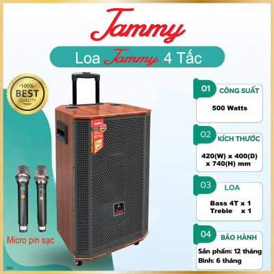 Loa kéo hát karaoke bass 4 tấc Jammy F1544K - Công suất 500W- Hàng chính Hãng
