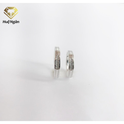 Nhẫn đôi bạc Ý 925 Huệ Ngân - Đính Đá yêu thương RR1785