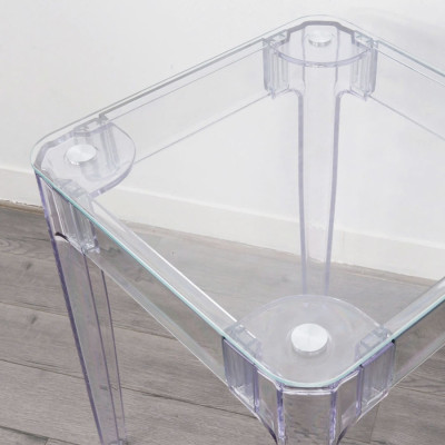 Bàn cafe tiếp khách sang trọng TE1540-06G Nội thất Capta Bàn tiếp khách cao cấp mặt kính cường lực trong suốt khung nhựa PC trong suốt hàng nhập khẩu hcm