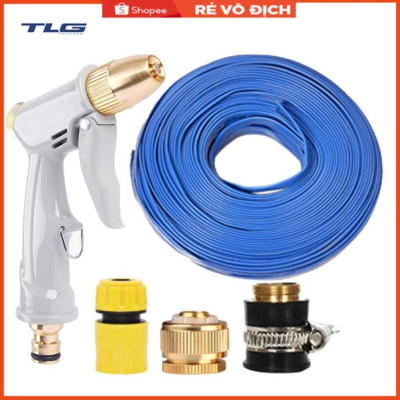 Bộ dây vòi xịt nước tưới cây rửa xe,tăng áp 3 lần, loại 15m (cút nhựa nối đồng nhựa) 206846