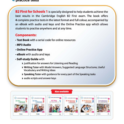 B2 First for School Preliminary 1 with 4 Practice Tests - Latest Format
