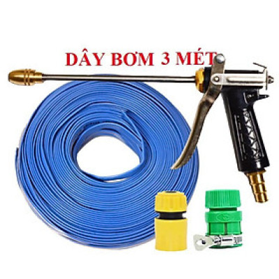 Bộ dây vòi xịt nước rửa xe, tưới cây . tăng áp 3 lần, loại 3m, 5m 206318Dđầu đồng, cút, nối PE, d.vàng