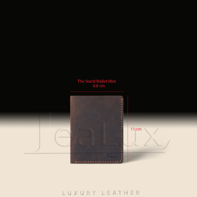 Ví Đứng Da Sáp Đựng Giấy Tờ Cũ Handmade Lealux The Stand Wallet