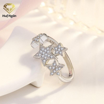 Nhẫn bạc 925 Huệ Ngân - Ngôi sao may mắn free size RR1354